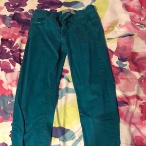 Turquoise jeans